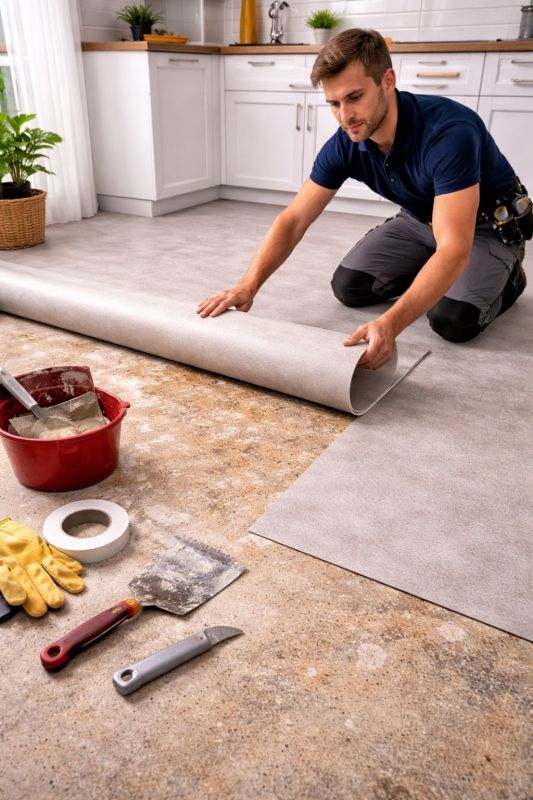 Linoleum Floor Installation in Rye, NH